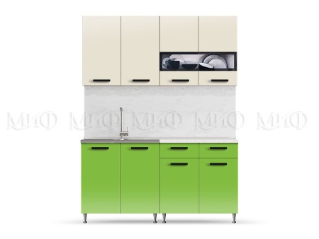 Кухонный Гарнитур Риана Бежевый + Олива 1600/1700/1800/2000 мм