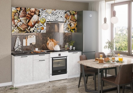 Кухонный Гарнитур Олива Бетон МДФ 1600/1700/1800/2000/2100 мм